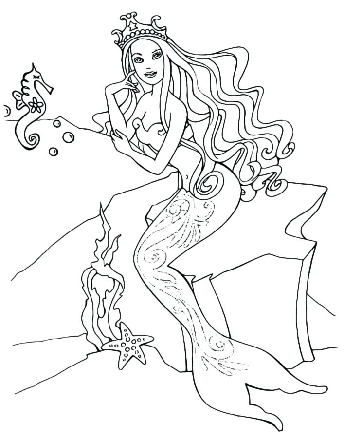 707x909 Barbie Horse Coloring Pages Barbie Mermaid Coloring Pages Mermaid