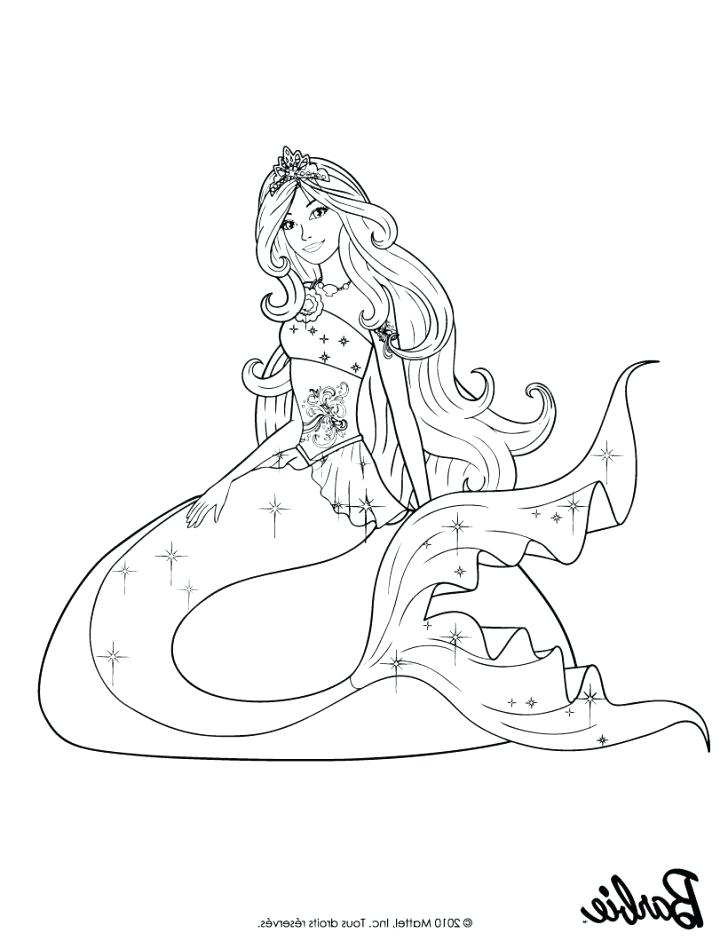 728x941 Barbie Mermaid Coloring Page Barbie Out Of The Whirlpool Coloring