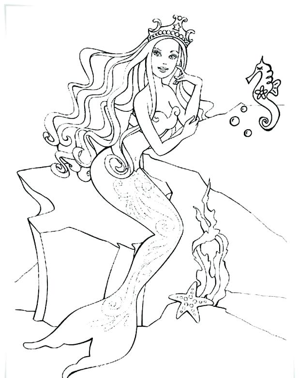 618x781 Barbie Mermaid Coloring Pages Extraordinary Barbies Coloring Pages