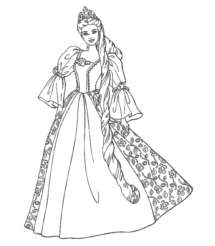 700x800 Barbie Princess Coloring Pages New Disney Cartoon Barbie Doll