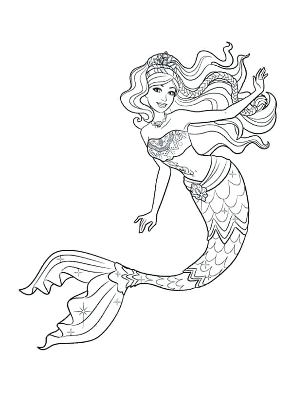 600x834 Mermaid Color Pages Princess Mermaid Color Sheets Coloring Page