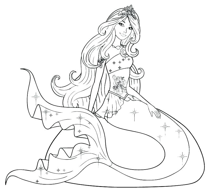 820x732 Princess Mermaid Coloring Pages Mermaid Color Page Princess