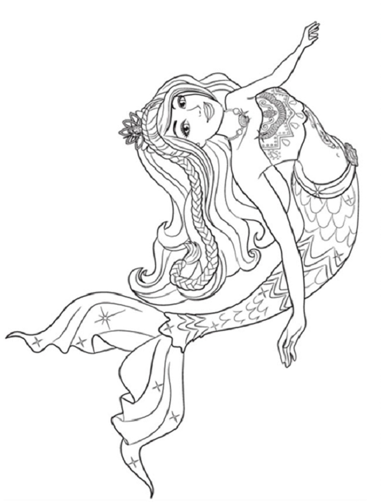 750x987 Barbie Princess Mermaid Coloring Pages
