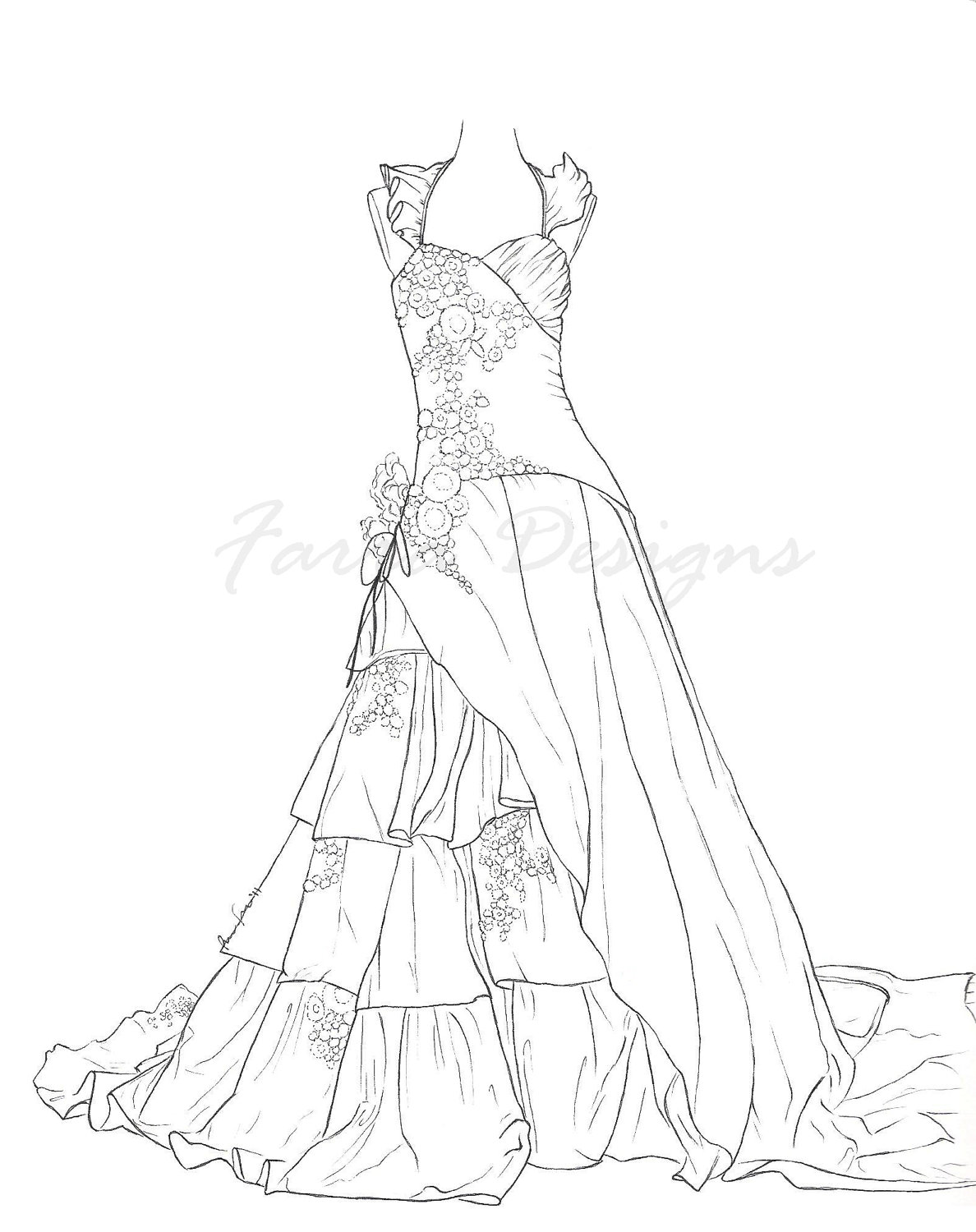 1188x1500 Drawn Bride Coloring Page