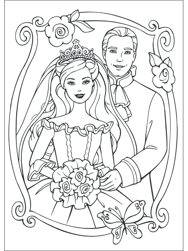 600x800 Barbie Wedding Coloring Pages
