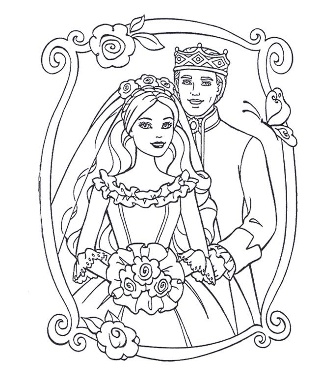 650x766 Barbie Wedding Coloring Pages