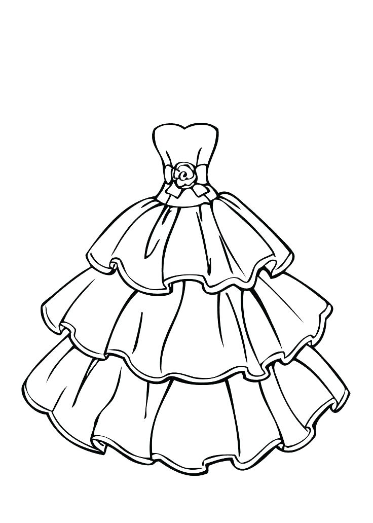 736x1031 Barbie Wedding Dress Coloring Pages Up To Dresses Beautiful Page
