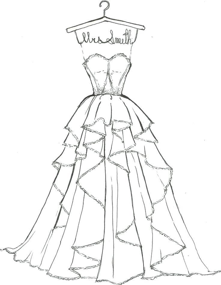 736x950 Dresses Coloring Pages Dress Coloring Pages Barbie Wedding Dress