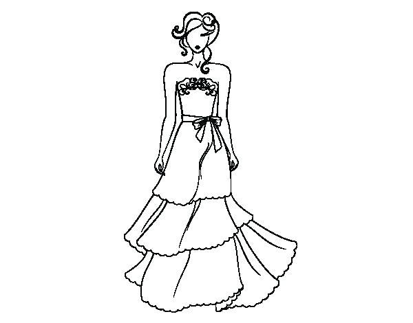 600x470 Wedding Dress Coloring Pages