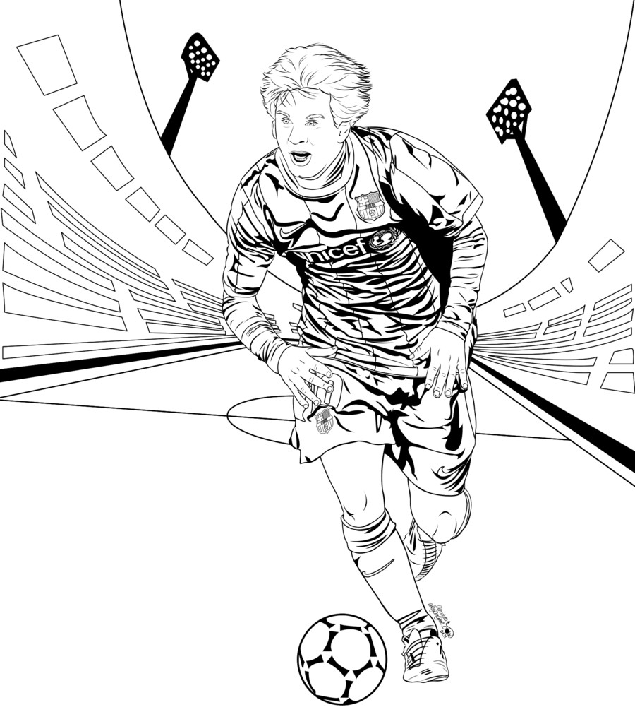 900x1008 Messi Fc Barcelona Lineart