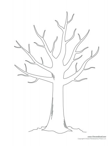 386x500 Coloring Page Bare Tree Coloring Page Printable Trees Original