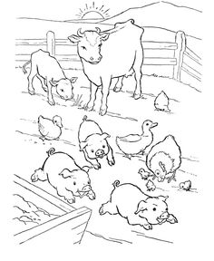 236x288 Farm Animal Coloring Page Pigs Slop Animales