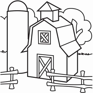 300x300 Farm House Coloring Pages Barn Coloring Pages