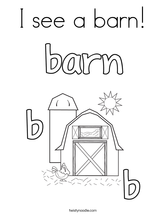 685x886 I See A Barn Coloring Page