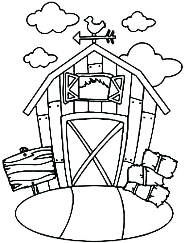 600x790 Barn Coloring Page