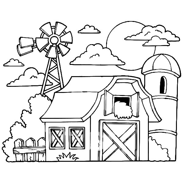600x627 Barn Coloring Pages To Print Amazing Barn Coloring Pages