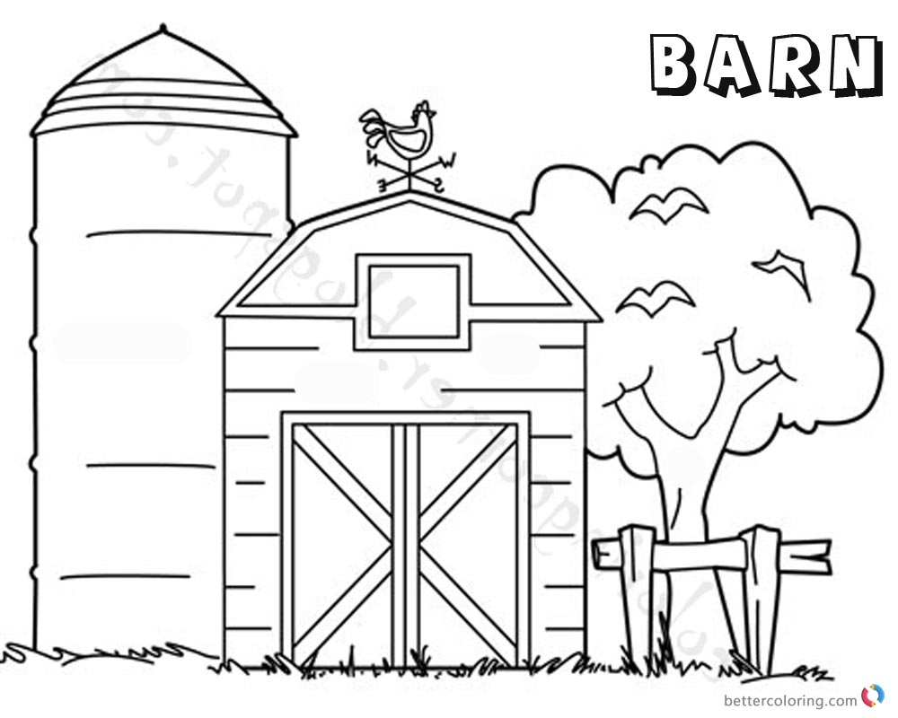 1000x800 Barn Coloring Pages Tree The Barn Free Printable Coloring Pages