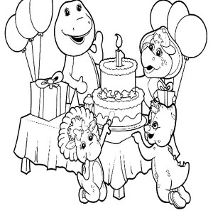 300x300 Barney Playing With Kids On Sunny Day Coloring Pages Best Place
