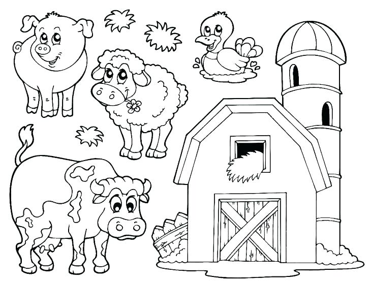 728x553 Barnyard Coloring Pages Coloring Pictures Of Farm Animals Animal