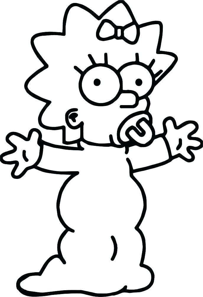 687x1006 Bart Simpson Coloring Pages