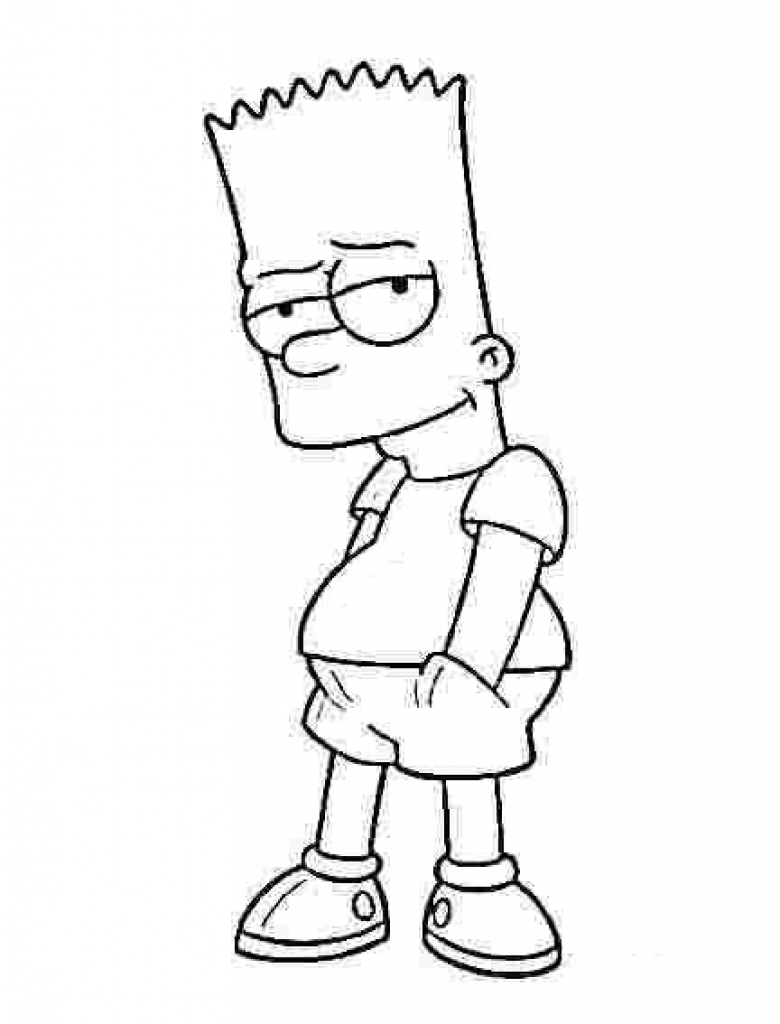 780x1024 Free Simpsons Coloring Pages Com Bart Ripping Simpson
