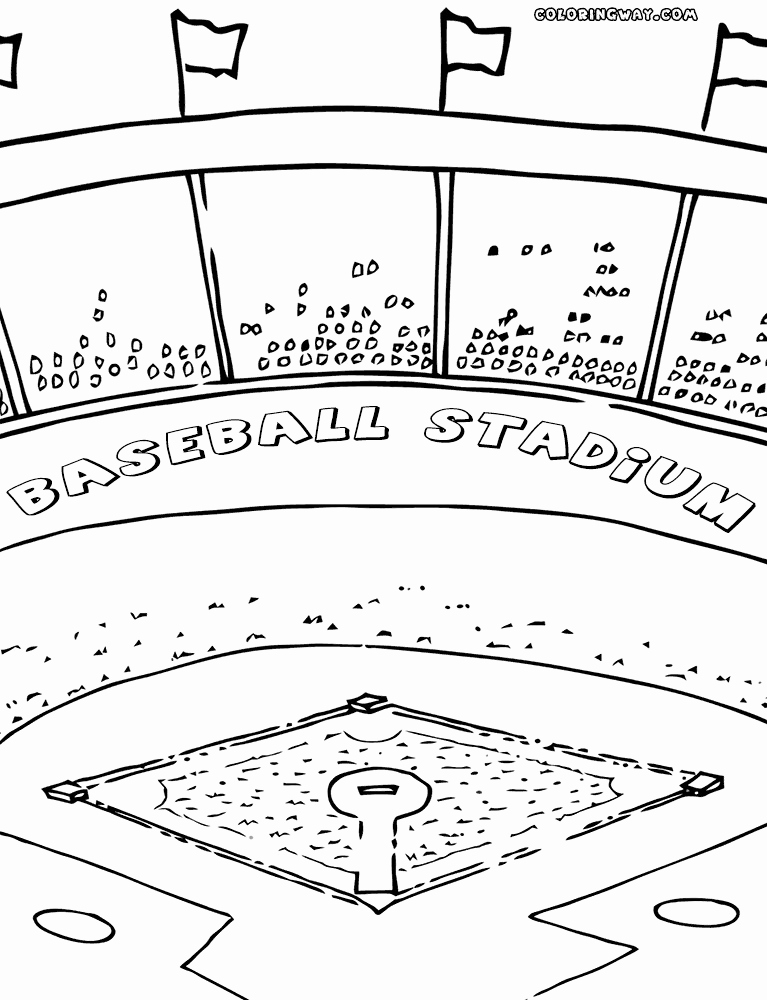 767x1000 Baseball Field Coloring Pages