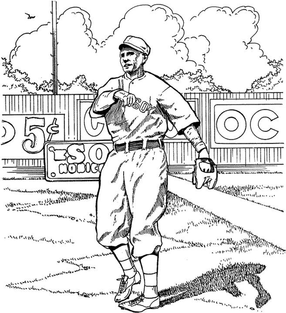 576x631 Red Sox Outfielder Baseball Coloring Page Purple Kitty On Baseball
