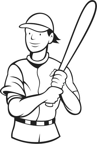325x480 Baseball Player Coloring Page Baseball Player Batting Stance