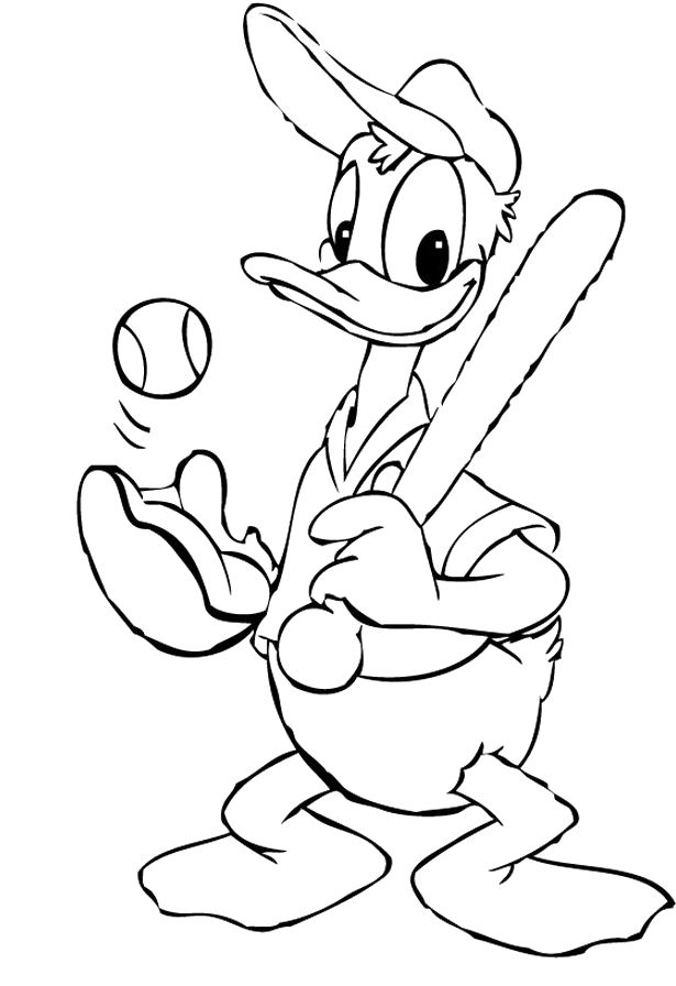 615x896 Free Printable Baseball Coloring Pages For Kids Donald Duck