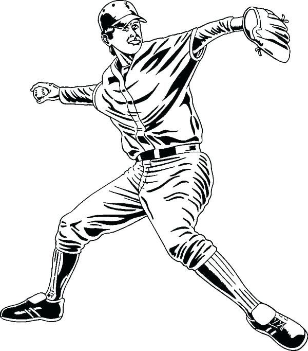 600x682 Free Baseball Coloring Pages Baseball Player Coloring Pages