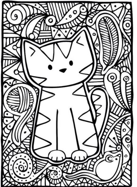 465x636 Kitty Cat Basic Coloring Page Colouring Pages