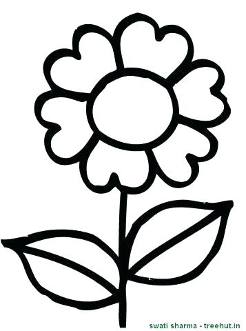 357x480 Simple Flower Coloring Pages