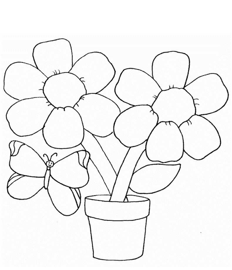 790x922 Free Printable Flower Coloring Pages For Kids Simple Flowers