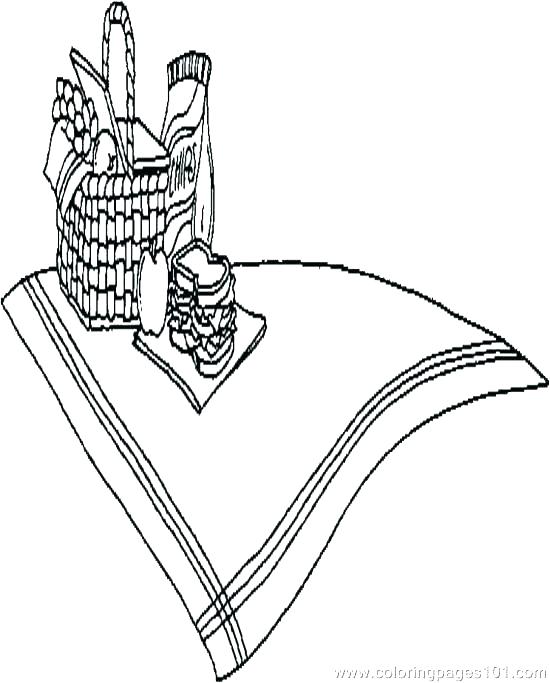 550x683 Picnic Coloring Page Basket Coloring Page Picnic Coloring Page