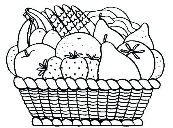 600x443 Fruits Coloring Pages Coloring Pages Fruits Basket Coloring Pages