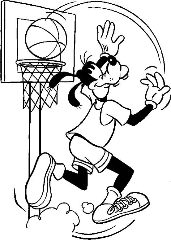 553x778 Pe Coloring Pages Basketball Coloring Pages Goofy Palying