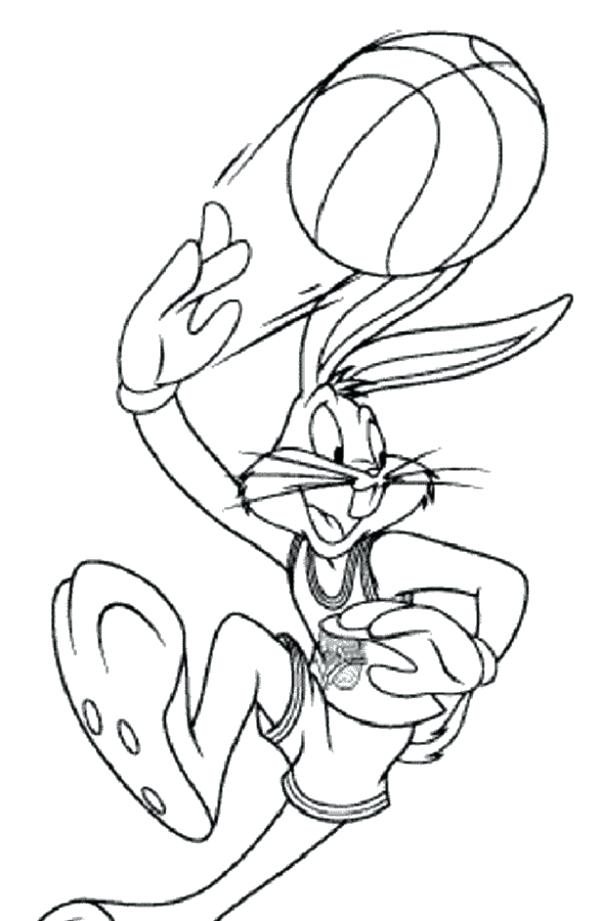 600x921 Basketball Coloring Pages Nba Printable Kids Coloring Bugs Bunny