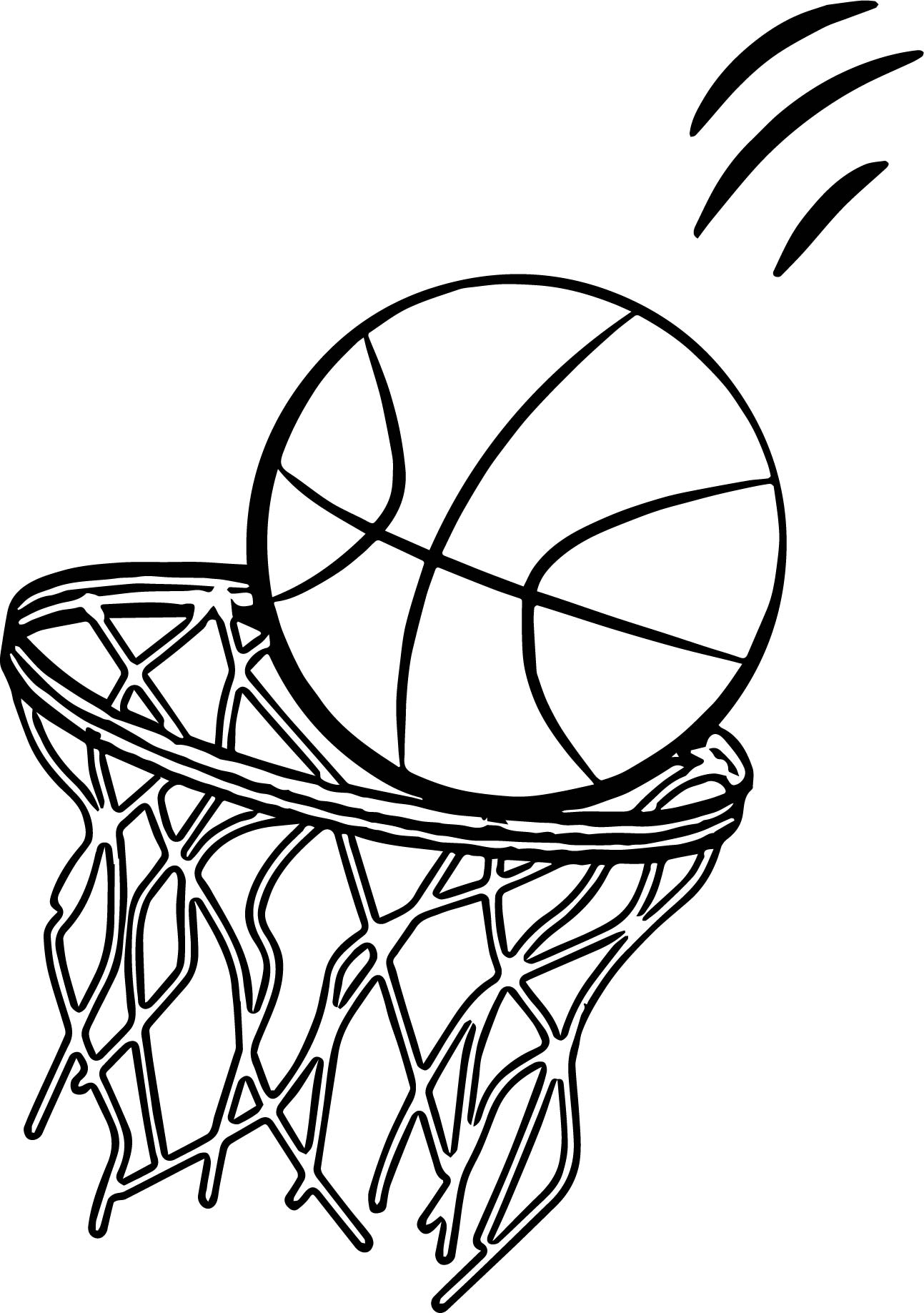 1293x1837 Going Basketball Ball Playing Basketball Coloring Page