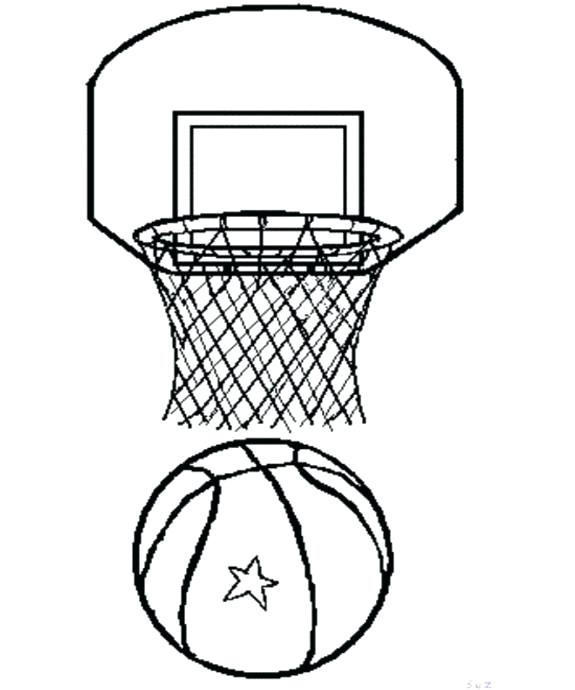 575x690 Basketball To Color Basketball Hoop Coloring Page Best Hall Door