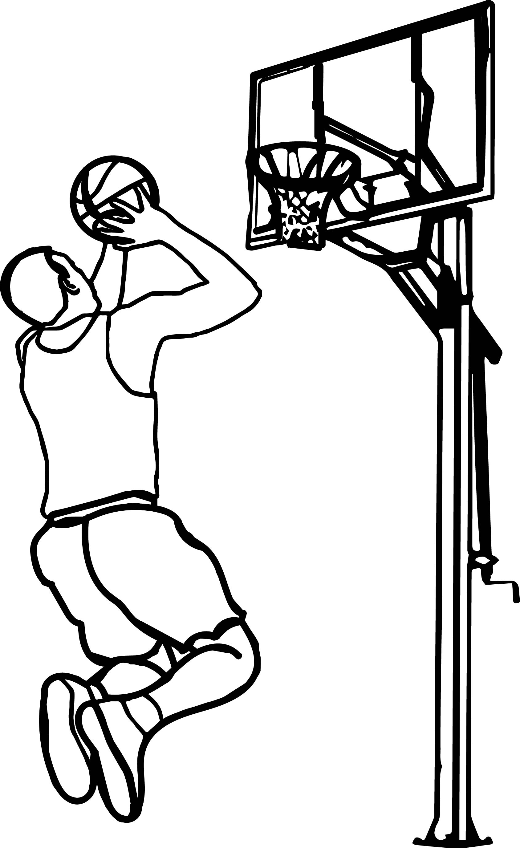1688x2753 Enormous Basketball Hoop Coloring Page With Ball