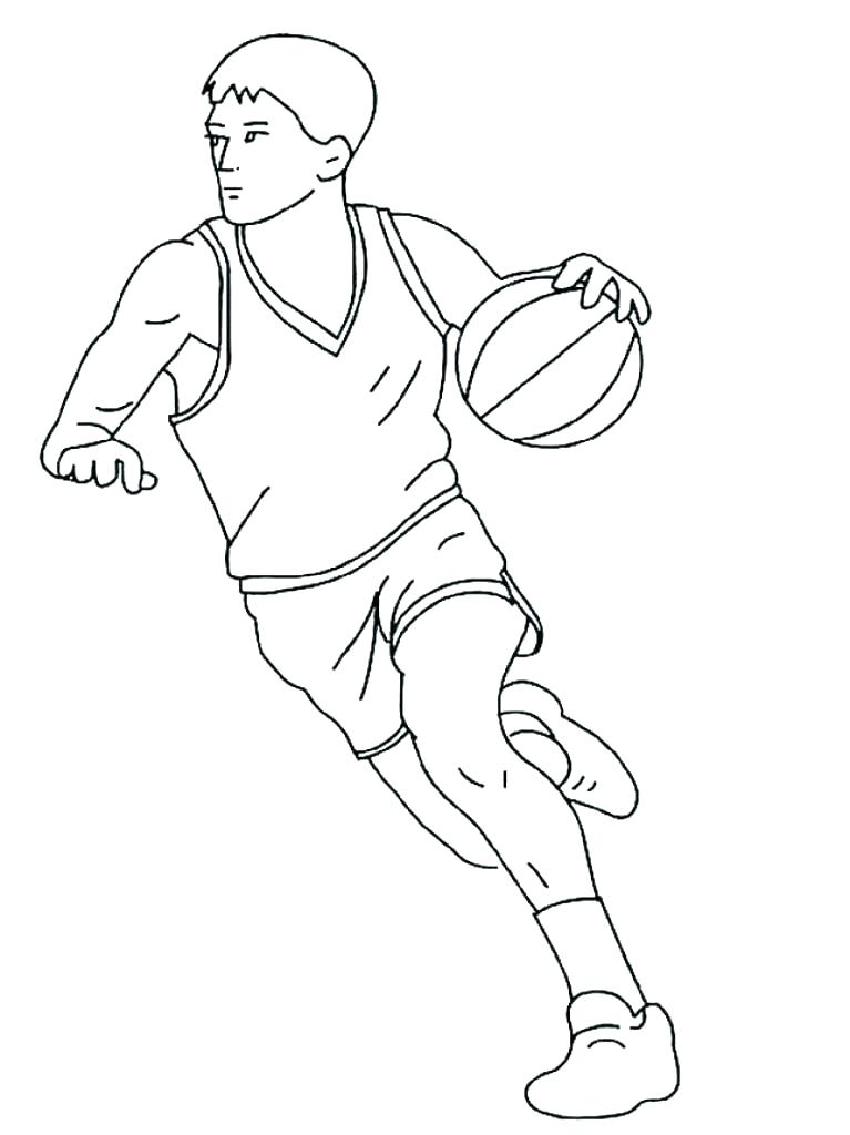 767x1024 Drawings Of Basketball Players As Well As Players Coloring Pages