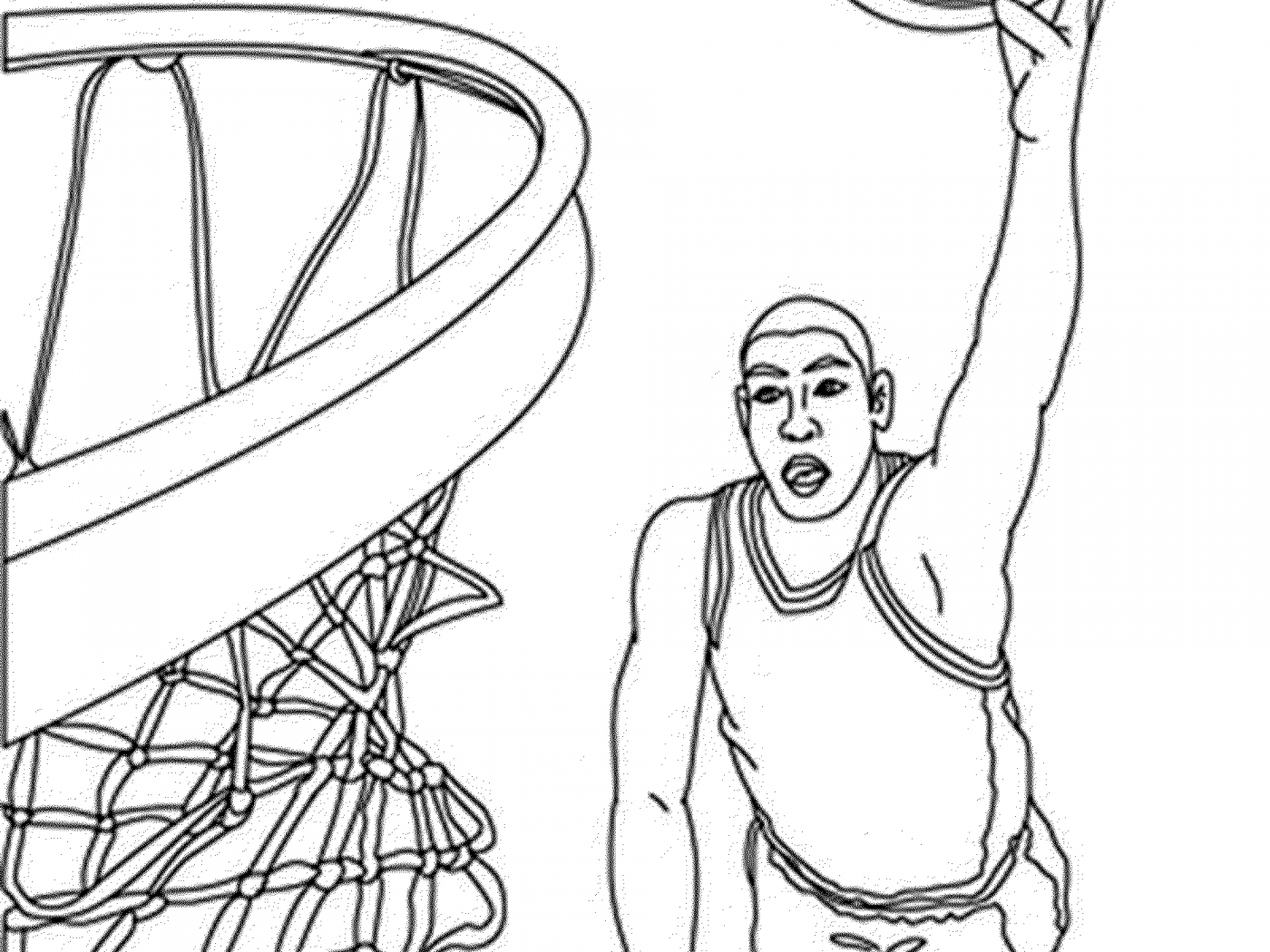1400x1050 Slam Dunk Coloring Pages Magnificent Boy Basketball Player Page