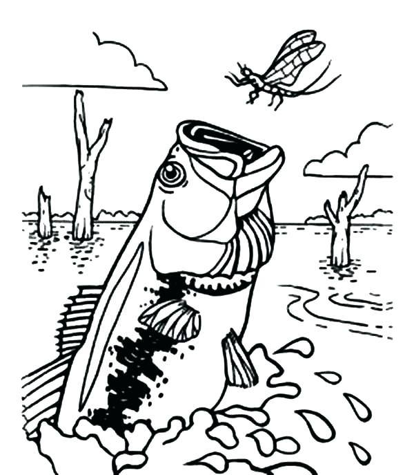 600x687 Bass Boat Coloring Pages