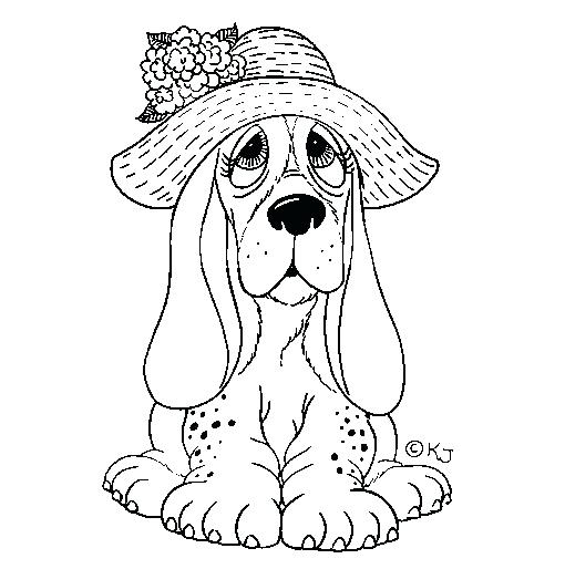 510x514 Basset Hound Coloring Pages