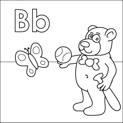 400x400 Letter B Coloring Page