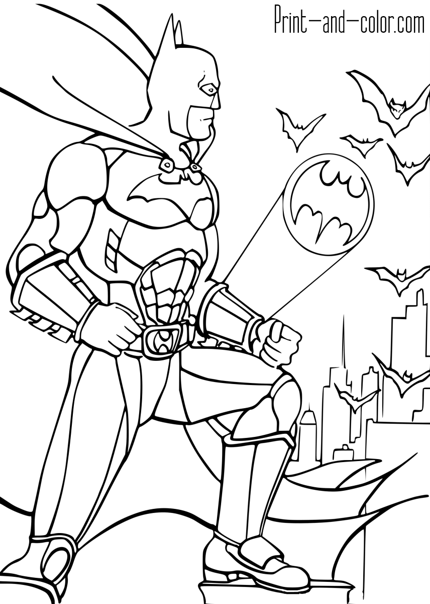 856x1200 Batman Coloring Pages Print