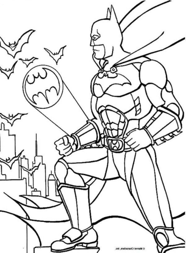 600x814 Batman Batsignal Coloring Page