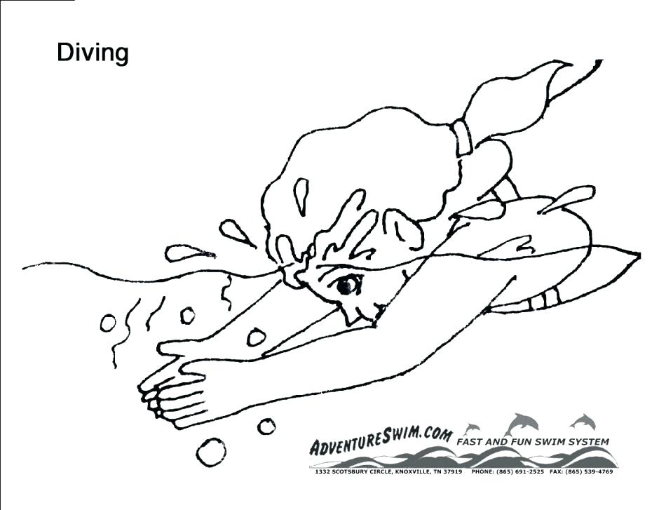 940x727 Swimming Coloring Page Girl And Swimming Coloring Sheet Swimming