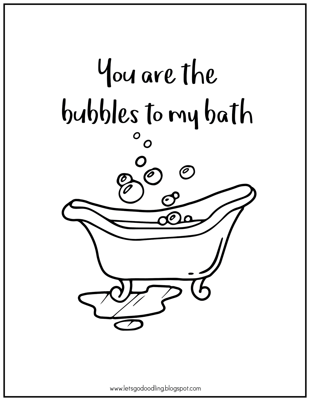 1237x1600 Free Printable Coloring Page Bathtub