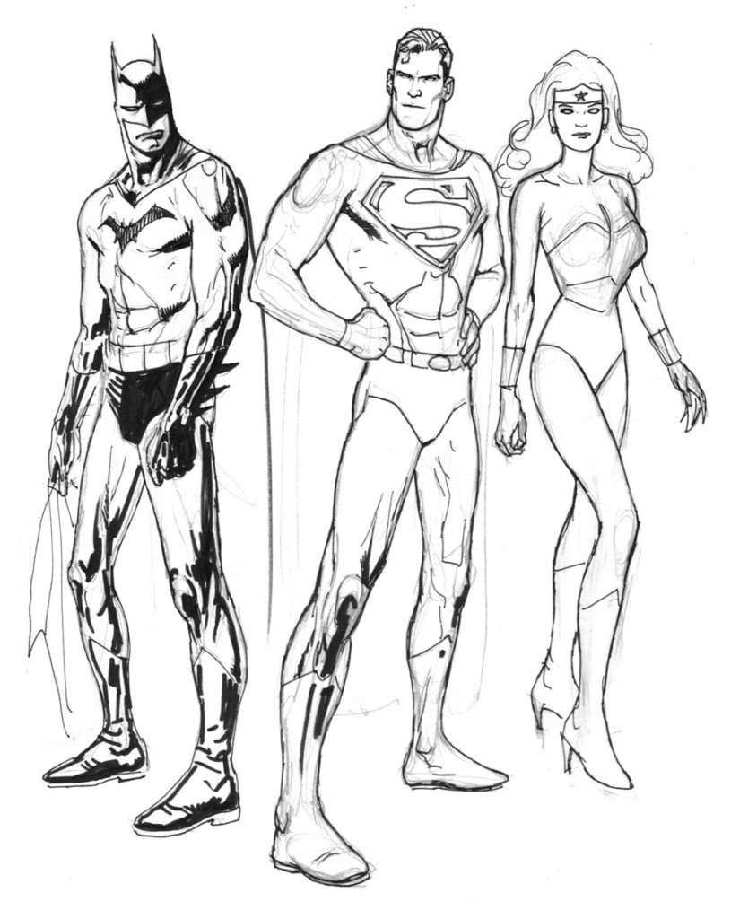 815x1024 Superman Batman And Wonder Woman Free Coloring Page Kids, Movies